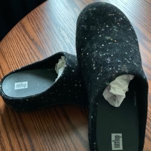 Brand New Fitflop Black Multi Felt Clog